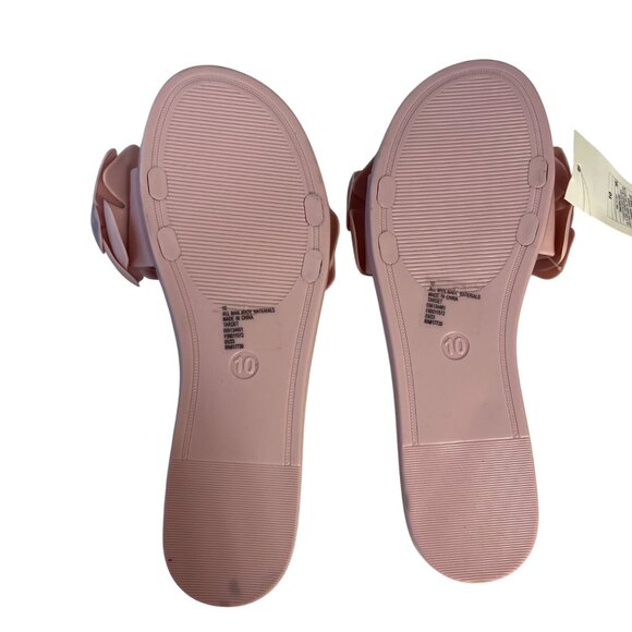 Shade & Shore Flower Embellished Slides Sandals Womens Size 10 Pink New Summer - Picture 8 of 13